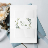 Moderne eucalyptus krans Lijst bruiloft Boho Uitnodigingen Wikkel