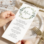Moderne Eucalyptus krans Waterverf bruiloft Boho Menu<br><div class="desc">Voor verdere aanpassing,  te klikken gelieve de "pas verder"verbinding aan en ons ontwerphulpmiddel te gebruiken om deze sjabloon te wijzigen.</div>