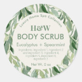 Moderne eucalyptus laat botanisch product label (Voorkant)