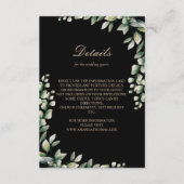 Moderne eucalyptus laat elegante bruiloft achter informatiekaartje (Voorkant)