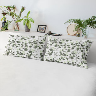 Moderne eucalyptus laat groen wit patroon voorbijg kussensloop