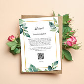 Moderne Eucalyptus laat QR code details achter Kaart