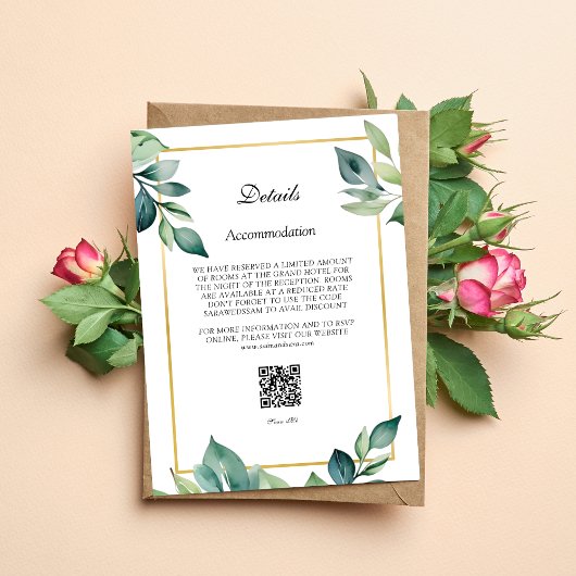 Moderne Eucalyptus laat QR code details achter Kaart