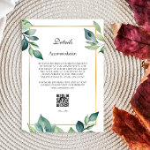 Moderne Eucalyptus laat QR code details achter Kaart