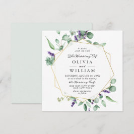 Moderne Eucalyptus Lavendel Geometrische Frame Tro Kaart