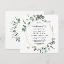 Moderne Eucalyptus Lavendel Geometrische Frame Tro Kaart