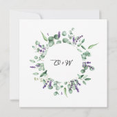 Moderne Eucalyptus Lavendel Geometrische Frame Tro Kaart (Achterkant)