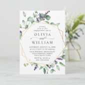 Moderne Eucalyptus Lavender ENGAGTY Kaart (Staand voorkant)