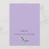 Moderne Eucalyptus Lavender Foliage Wedding Save The Date (Achterkant)