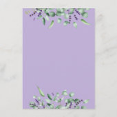 Moderne Eucalyptus Lavender Foliage Wedding Save The Date (Achterkant)