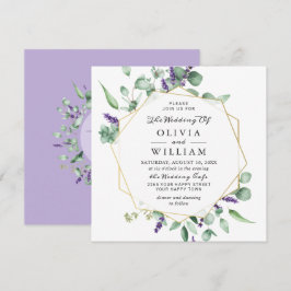 Moderne Eucalyptus Lavender Geometric Lijst Weddin Kaart