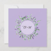 Moderne Eucalyptus Lavender Geometric Lijst Weddin Kaart (Achterkant)