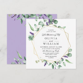 Moderne Eucalyptus Lavender Geometric Lijst Weddin Kaart