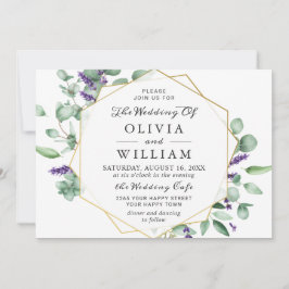 Moderne Eucalyptus Lavender Geometric Lijst Weddin Kaart
