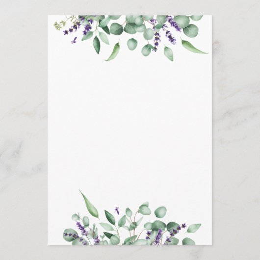 Moderne Eucalyptus Lavender Geometric Lijst Weddin Save The Date (Achterkant)