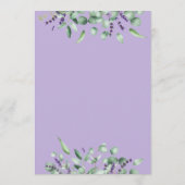 Moderne Eucalyptus Lavender Geometric Lijst Weddin Save The Date (Achterkant)