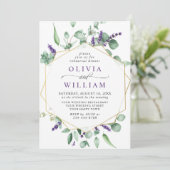 Moderne Eucalyptus Lavender REHEARSAL DINNER Kaart (Staand voorkant)