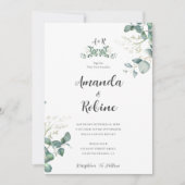 Moderne Eucalyptus Leaf Huwelijksuitnodiging Kaart (Voorkant)
