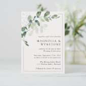 Moderne Eucalyptus Lijst Wedding Kaart (Staand voorkant)