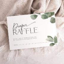 Moderne Eucalyptus Luier Raffle Ticket Baby Shower