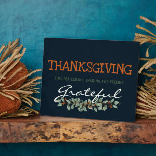 Moderne Eucalyptus met een goede Thanksgiving Fotoplaat