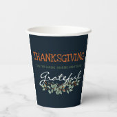 Moderne Eucalyptus met een goede Thanksgiving Papieren Bekers (Achterkant)