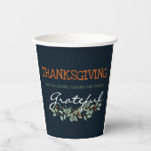 Moderne Eucalyptus met een goede Thanksgiving Papieren Bekers (Voorkant)
