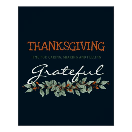 Moderne Eucalyptus met een goede Thanksgiving Perfect Poster (Voorkant)