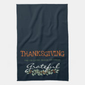 Moderne Eucalyptus met een goede Thanksgiving Theedoek (Verticaal)