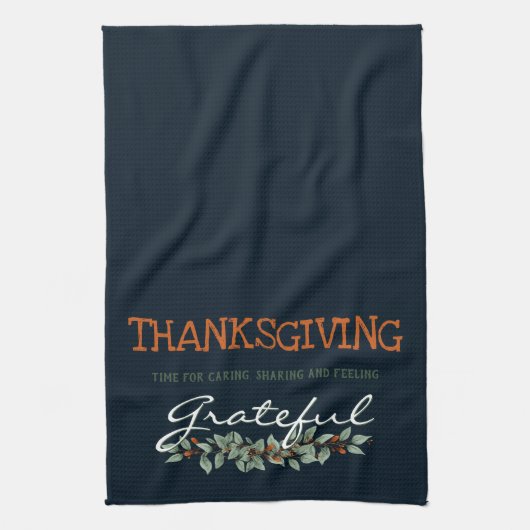 Moderne Eucalyptus met een goede Thanksgiving Theedoek (Verticaal)