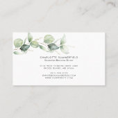 Moderne Eucalyptus Minimalistische Elegante Script Visitekaartje (Achterkant)
