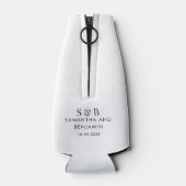 Moderne eucalyptus Monogram bruiloft Flesjeskoeler (Achterkant)