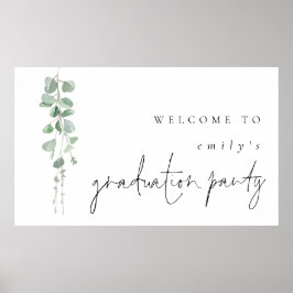Moderne Eucalyptus Name Welkom bij Graduation Part Poster
