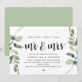 Moderne Eucalyptus, Oefenbruiloftsfeest Kaart (Voorkant / Achterkant)