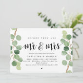 Moderne Eucalyptus, Oefendiner voor de bruiloft Kaart (Staand voorkant)