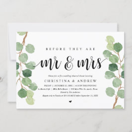 Moderne Eucalyptus, Oefendiner voor de bruiloft Kaart