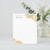 Moderne Eucalyptus Pastel Bloemense Teacher Notiti (Staand voorkant)