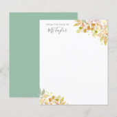 Moderne Eucalyptus Pastel Floral Teacher Note Kaar (Voorkant / Achterkant)