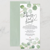 Moderne eucalyptus Plaatsing Instelkaart Bedankje Programmakaart (Voorkant / Achterkant)