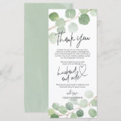 Moderne eucalyptus Place - Instelling Dank u wel Programmakaart (Voorkant / Achterkant)