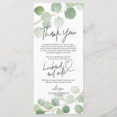 Moderne eucalyptus Place - Instelling Dank u wel Programmakaart (Voorkant)