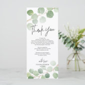 Moderne eucalyptus Place - Instelling Dank u wel Programmakaart (Staand voorkant)