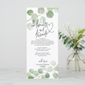 Moderne eucalyptus Place - Instelling Dank u wel Programmakaart (Staand voorkant)