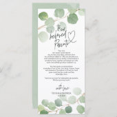 Moderne eucalyptus Place - Instelling Dank u wel Programmakaart (Voorkant / Achterkant)