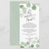 Moderne eucalyptus Place - Instelling Dank u wel Programmakaart (Voorkant / Achterkant)