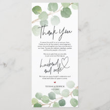 Moderne eucalyptus Place - Instelling Dank u wel