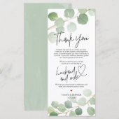 Moderne eucalyptus Place - Instelling Dank u wel Programmakaart (Voorkant / Achterkant)