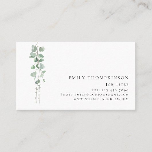 Moderne Eucalyptus QR-code Alle beroepen Visitekaartje (Voorkant)