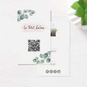 Moderne Eucalyptus QR Code Logo Boutique Price Lab Visitekaartje (Bureau)