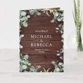 Moderne Eucalyptus QR Code Rustieke Houten Trouwka (Voorkant)